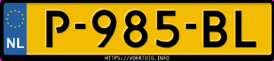 Kenteken afbeelding van P985BL, oranje Dacia Sandero