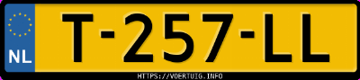 Kenteken afbeelding van T257LL, groene Dacia Spring
