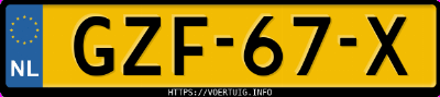 Kenteken afbeelding van GZF67X, witte Dongfeng Box
