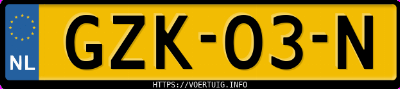 Kenteken afbeelding van GZK03N, witte Dongfeng Box