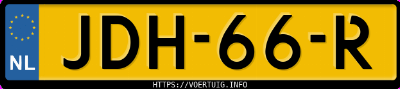 Kenteken afbeelding van JDH66R, groene Dongfeng Mhero 1