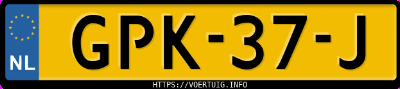 Kenteken afbeelding van GPK37J, grijze Ds 4 3 1.2i Stt