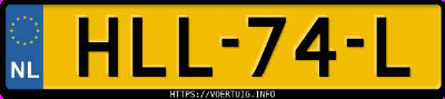 Kenteken afbeelding van HLL74L, grijze Ds 4 3 1.2i Stt