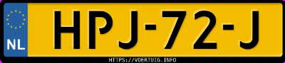 Kenteken afbeelding van HPJ72J, blauwe Ds No 8 Fwd