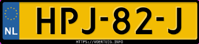 Kenteken afbeelding van HPJ82J, grijze Ds No 8 Fwd