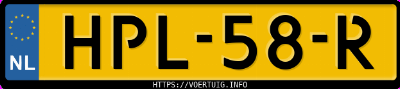 Kenteken afbeelding van HPL58R, grijze Ds No 8 Fwd