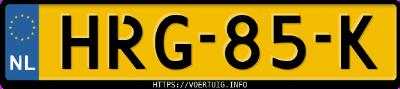 Kenteken afbeelding van HRG85K, grijze Ds No 8 Fwd