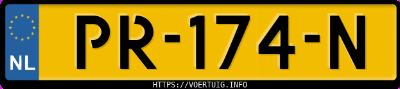 Kenteken afbeelding van PR174N, witte Ds 4