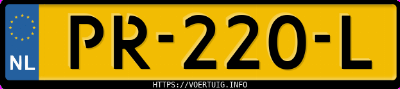 Kenteken afbeelding van PR220L, grijze Ds 3