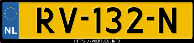 Kenteken afbeelding van RV132N, zwarte Ds 3