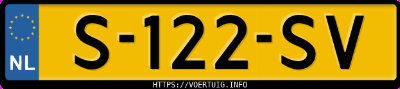 Kenteken afbeelding van S122SV, witte Ds 3 Crossback