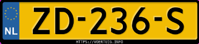 Kenteken afbeelding van ZD236S, witte Ds 3