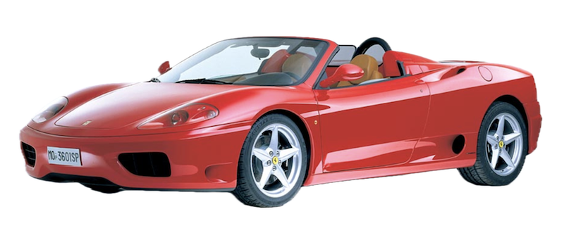 Afbeelding van GVF85H, rode Ferrari 360 Spider F1 cabriolet