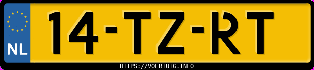 Kenteken afbeelding van 14TZRT, blauwe Fiat Doblo
