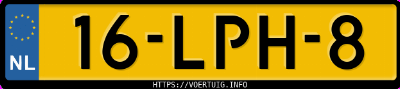 Kenteken afbeelding van 16LPH8, zwarte Fiat 500 1.4 16v