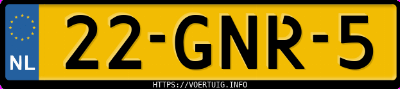 Kenteken afbeelding van 22GNR5, witte Fiat Punto