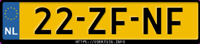 Kenteken afbeelding van 22ZFNF, blauwe Fiat Bravo 1.9 Jtd 16v
