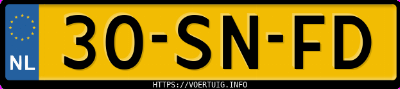 Kenteken afbeelding van 30SNFD, oranje Fiat Punto 1.4 8v