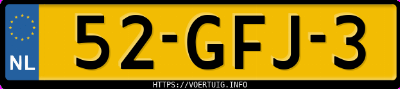 Kenteken afbeelding van 52GFJ3, witte Fiat EG/DF 002