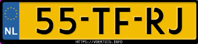 Kenteken afbeelding van 55TFRJ, witte Fiat EG/DF 001