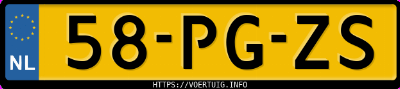 Kenteken afbeelding van 58PGZS, witte Fiat 244 Wohnmobil