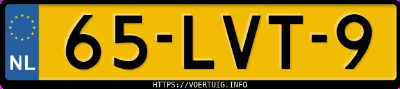 Kenteken afbeelding van 65LVT9, zwarte Fiat Panda 1.2