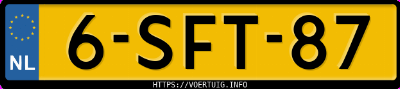 Kenteken afbeelding van 6SFT87, rode Fiat Barchetta