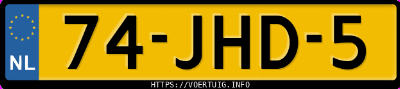 Kenteken afbeelding van 74JHD5, gele Fiat Panda 1.2