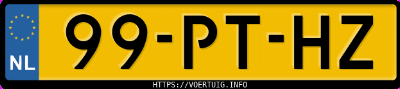 Kenteken afbeelding van 99PTHZ, blauwe Fiat Panda 1.2