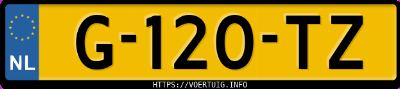 Kenteken afbeelding van G120TZ, zwarte Fiat 500 1.4 16v