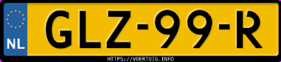 Kenteken afbeelding van GLZ99R, zwarte Fiat 500 500e