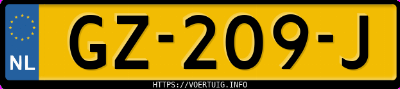 Kenteken afbeelding van GZ209J, grijze Fiat Bitray