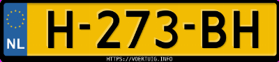 Kenteken afbeelding van H273BH, witte Fiat Punto 1.4 8v