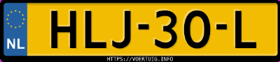 Kenteken afbeelding van HLJ30L, witte Fiat 500 500e