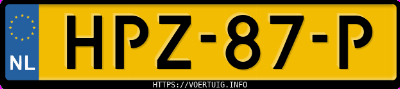 Kenteken afbeelding van HPZ87P, zwarte Fiat Panda Grande