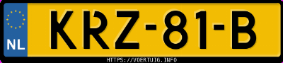 Kenteken afbeelding van KRZ81B, zwarte Fiat 500