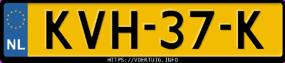 Kenteken afbeelding van KVH37K, rode Fiat 600 600e