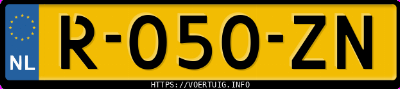 Kenteken afbeelding van R050ZN, blauwe Fiat 500 Twinair 8v