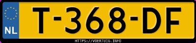Kenteken afbeelding van T368DF, rode Fiat 500