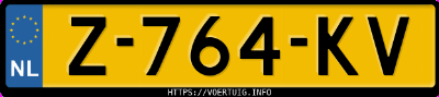 Kenteken afbeelding van Z764KV, zwarte Fiat Panda Twinair 8v
