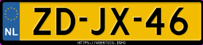 Kenteken afbeelding van ZDJX46, blauwe Fiat Brava 1.2 16v