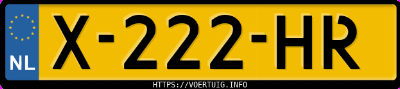 Kenteken afbeelding van X222HR, zwarte Fisker Ocean Ultra
