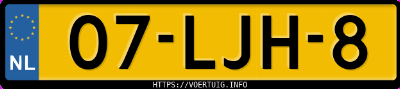 Kenteken afbeelding van 07LJH8, witte Ford Fiesta 1.25i