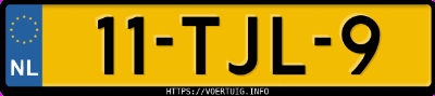 Kenteken afbeelding van 11TJL9, blauwe Ford Nugget