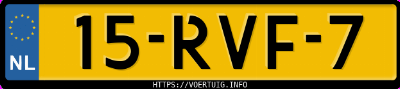 Kenteken afbeelding van 15RVF7, zwarte Ford Fiesta 1.25i