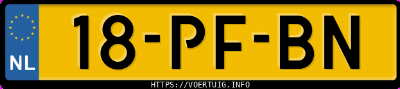 Kenteken afbeelding van 18PFBN, grijze Ford Ka