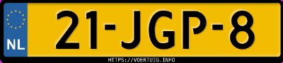 Kenteken afbeelding van 21JGP8, blauwe Ford Transit 100