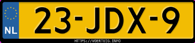 Kenteken afbeelding van 23JDX9, blauwe Ford TRANSIT-NUGGET