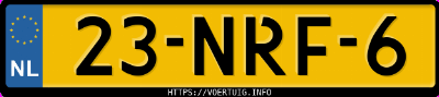 Kenteken afbeelding van 23NRF6, blauwe Ford Ka 1.25i