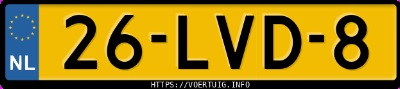 Kenteken afbeelding van 26LVD8, witte Ford Ka 1.25i